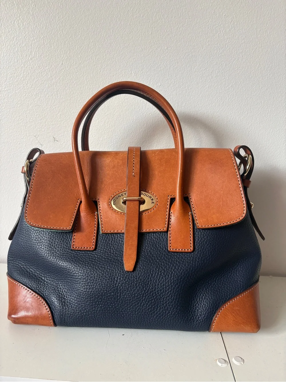 Dooney & Bourke Verona Bionda Elisa Satchel Leather Bag - No Strap